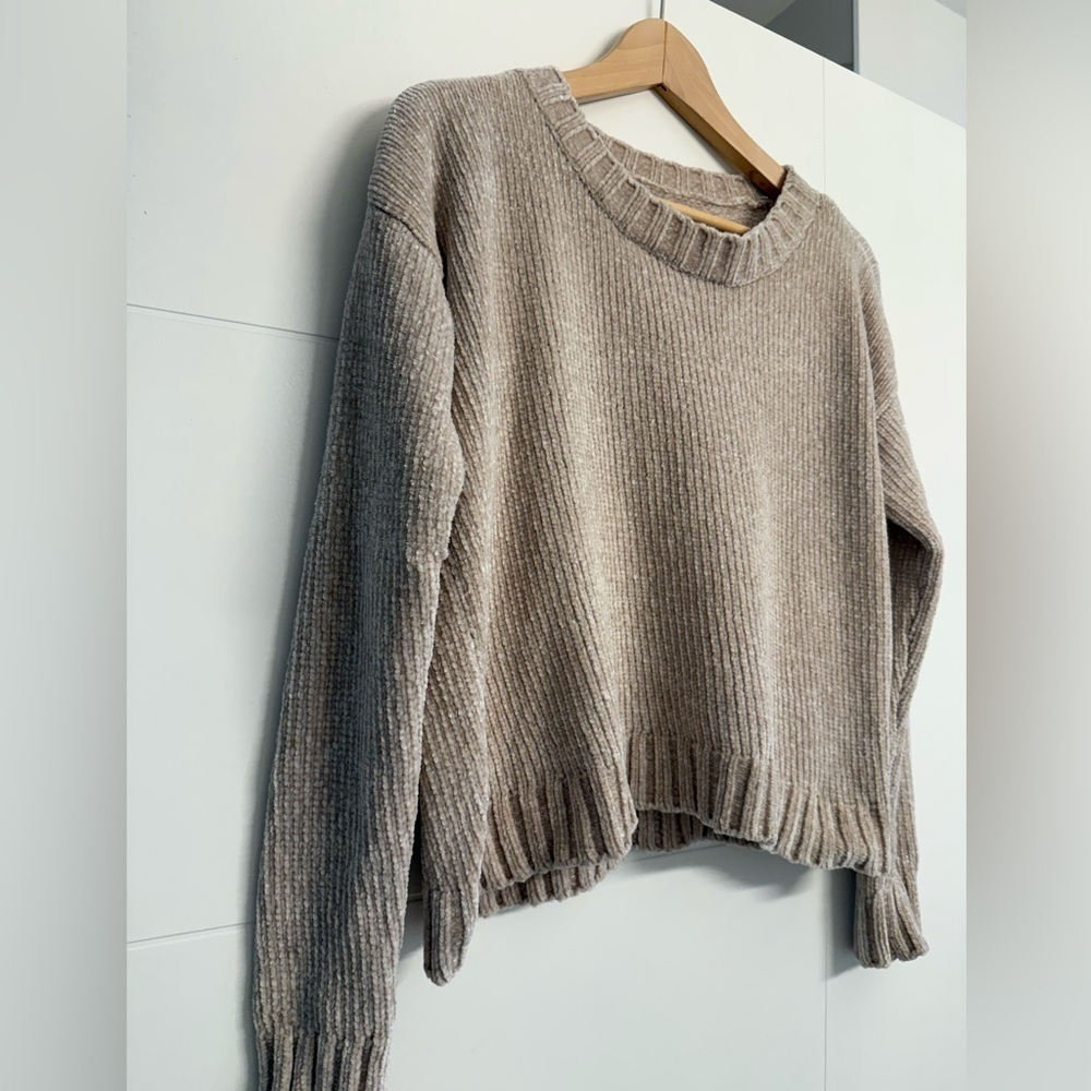 Aerie Chenille Ribbed Knit Crewneck Sweater, size XS. - Picture 2 of 6